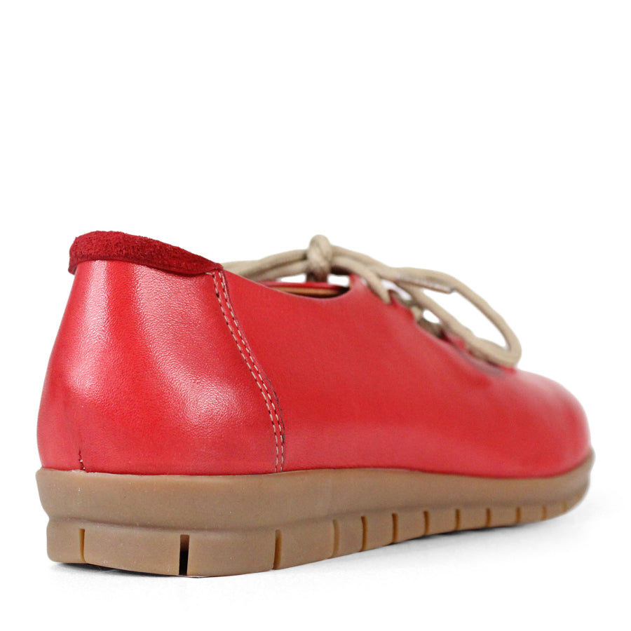 BACK VIEW RED LACE UP CASAUL FLAT 
