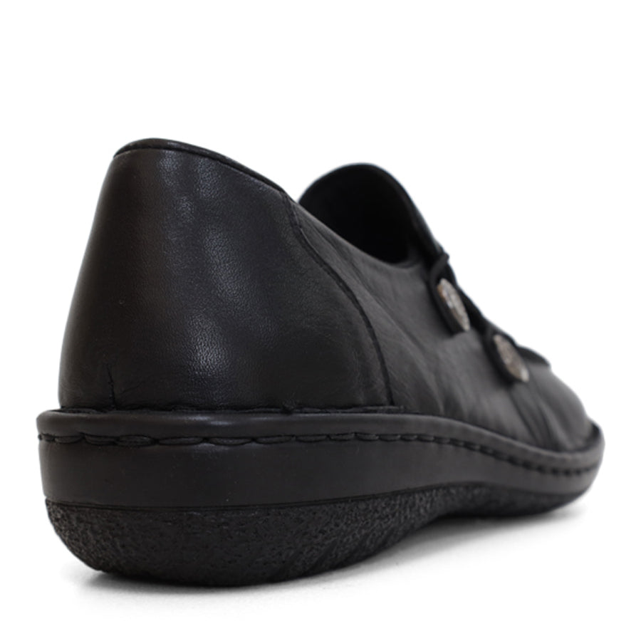 Behind view, Black, Rubber sole, 3cm heel height, Black stitching around the top of sole unit
